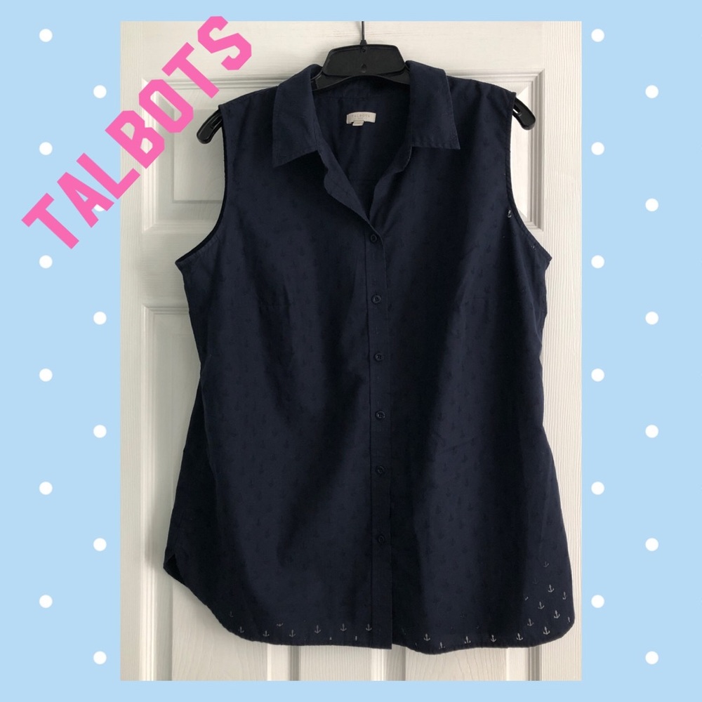Talbots Navy Blue sleeveless Top